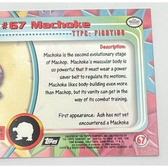 Machoke Pokemon Card Topps #67 TV Animation Edition Series Black Logo - Picture 4 of 5